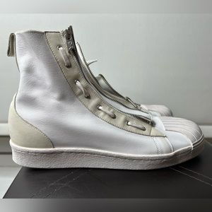 New Y-3 ADADIS YOHJI YAMAMOTO (unisex) Pro Zip White High Top Leather Sneaker 👟